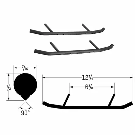 OHJAINRAUTAPARI 7" EXPEDITION PILOT/BLADE SUKSIIN - Ski-Doo sukset, muovit ja ohjainraudat - 29570 - 1