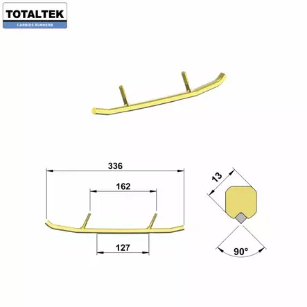 TOTALTEK OHJAINRAUTAPARI UTILITY -> PILOT 5.7", BLADE DS - Totaltek ohjainraudat moottorikelkkaan - 19572 - 1