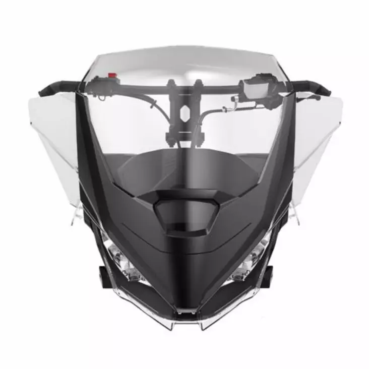 TUULILASI MEDIUM 43 CM INTEGROIDUT SIVUILMANOHJAIMET - Lynx tuulensuojaus ja peilit - 19582 - 1