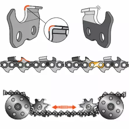 HUSQVARNA TERÄKETJU X-CUT S93G 12" 3/8" 1,3mm 45L mini - Husqvarna moottorisahan teräketjut - 20413 - 2