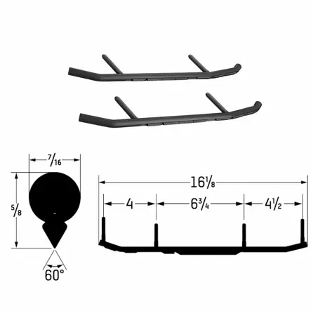 OHJAINRAUTAPARI 6" PILOT R SUKSIIN - Ski-Doo sukset, muovit ja ohjainraudat - 29573 - 1