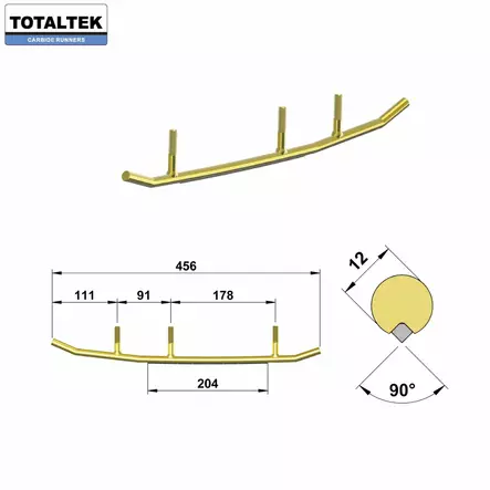 TOTALTEK OHJAINRAUTAPARI RACING -> BLADE, BLADE XC - Totaltek ohjainraudat moottorikelkkaan - 6454 - 1