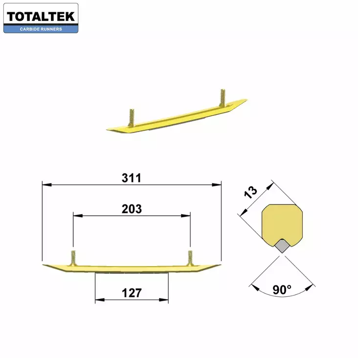 TOTALTEK OHJAINRAUTAPARI FREERIDE -> NUORISOKELKAT - Totaltek ohjainraudat moottorikelkkaan - 26929 - 1