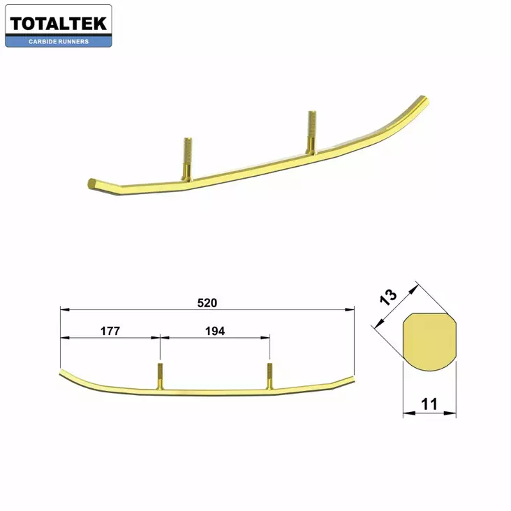 TOTALTEK OHJAINRAUTAPARI ZERO -> ADJ, CTRL, CTRL II - Totaltek ohjainraudat moottorikelkkaan - 6079 - 1